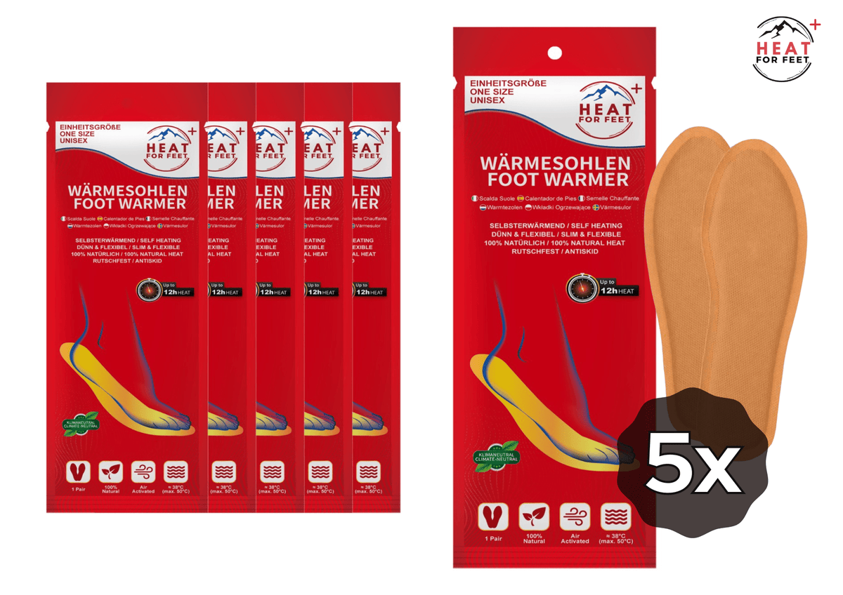 Heat for Feet, 10 Paar Wärmesohlen, bis zu 12 Std. Wärme, Einheitsgröße 36 - 46, dünn & flexibel, Sohlenwärmer,Sofort wärmende Einlegesohlen,Schuhwärmer - Green Guardia - Ihr Experte für Schädlinge und Pflanzen