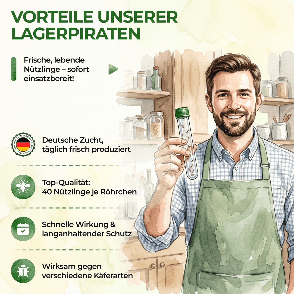 Lagerpiraten gegen Speckkäfer, Reismehl-/, Pelz-/ & Teppichkäfer - Green Guardia - Ihr Experte für Schädlinge und Pflanzen