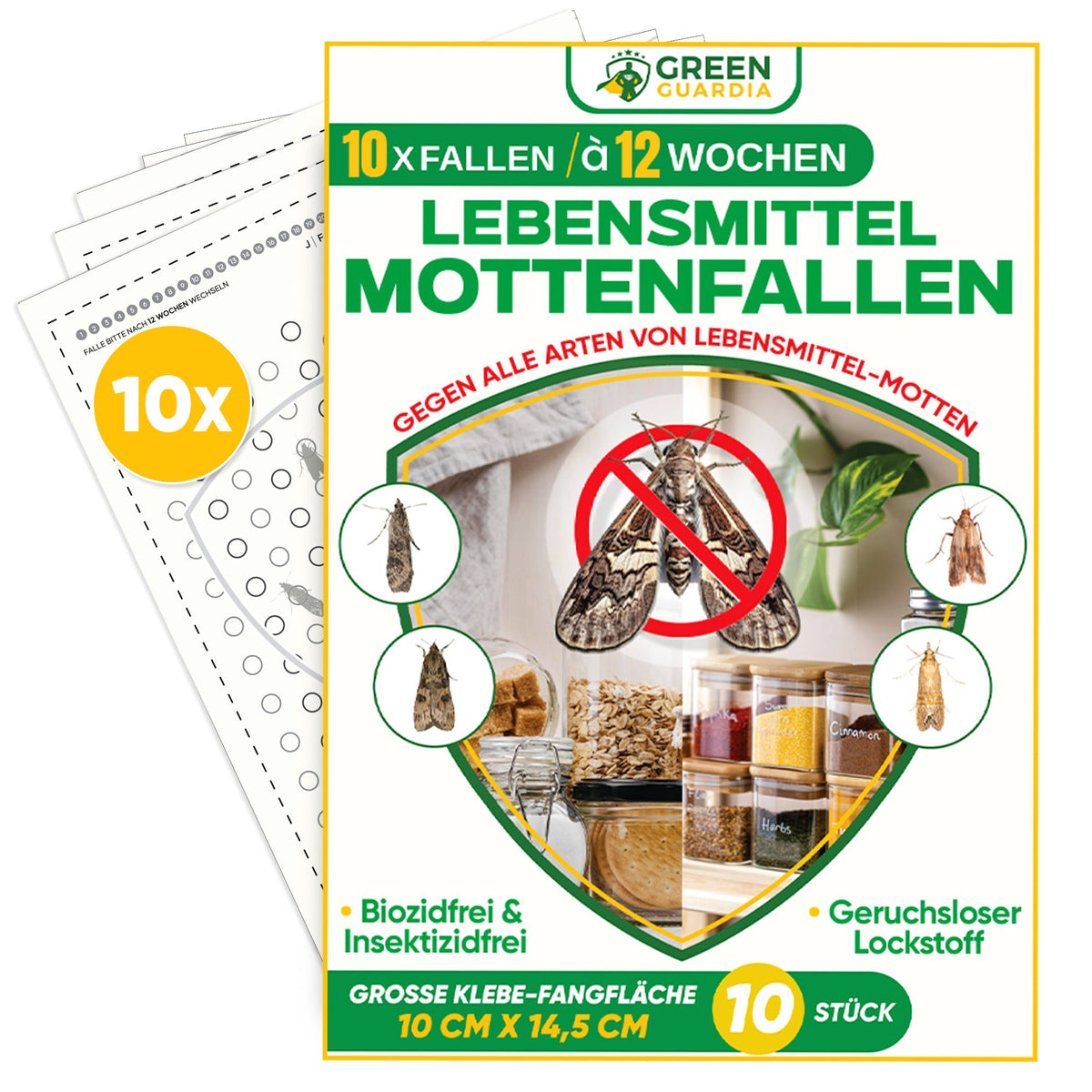 Lebensmittelmotten - Falle (10 Stück Vorteilspack) - Green Guardia - Ihr Experte für Schädlinge und Pflanzen